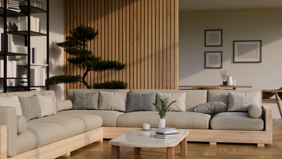 Thiết kế vách ngăn phòng khách sử dụng tấm DURAflex
